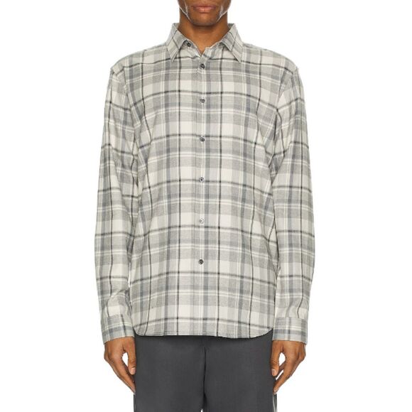 Theory Men's Ivory Size Large Multi Irving Medium Plaid Woven Button Up Shirt - Picture 1 of 7